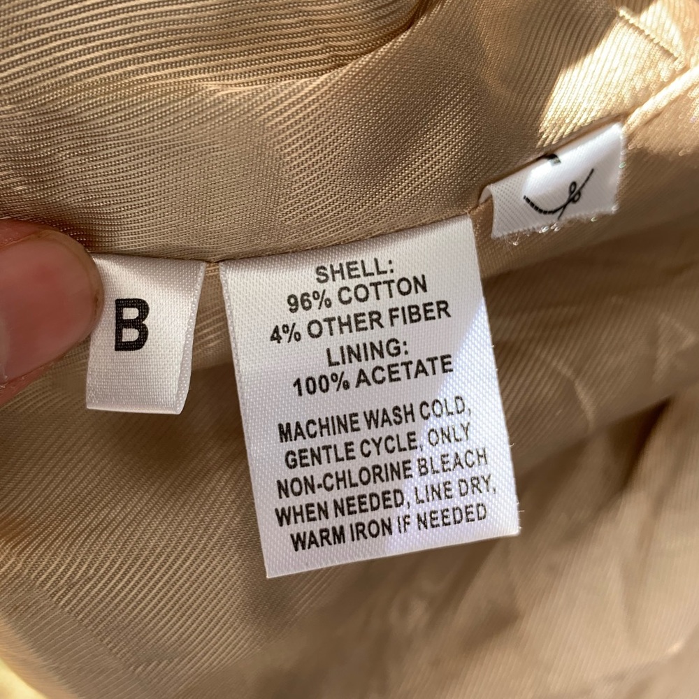 LOFT button up high collar satin lined trench coat - Picture 13 of 16